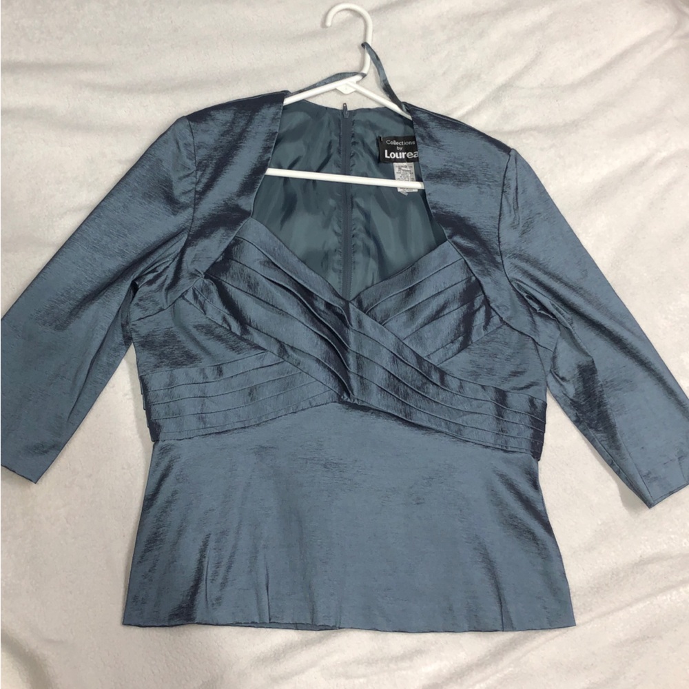 Blue Satin Blouse